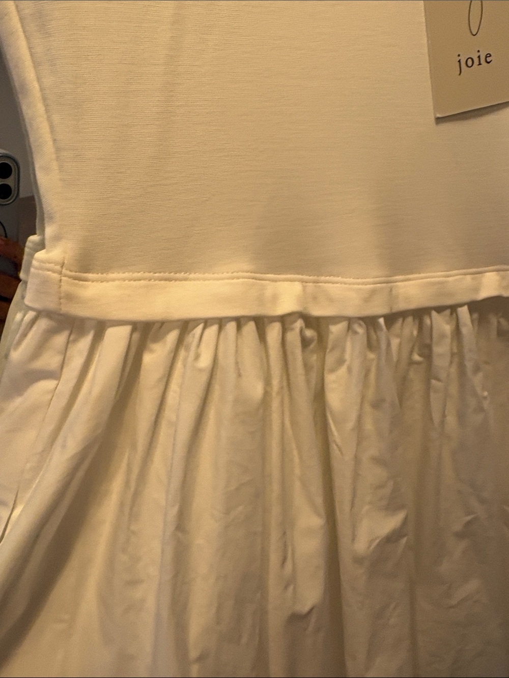 Joie White Short-Sleeve Gathered Waist Maxi Dress with pockets - Picture 5 of 7